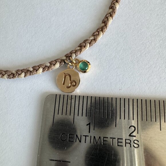 bluboho Capricorn Zodiac Cord Bracelet — Emerald + 10k Gold Charm - Picture 5 of 7